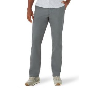 NWT LEE Men's Slim Straight Active Stretch Pant - Elastic Waistband Gray
